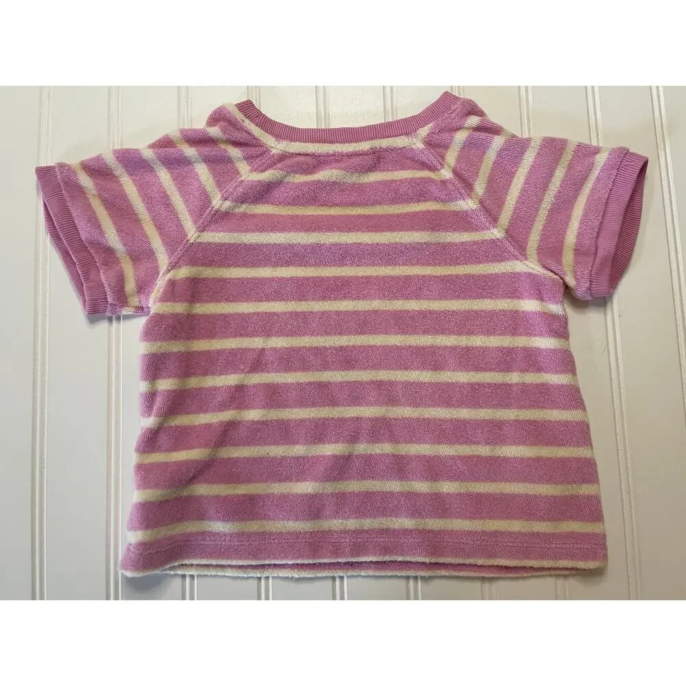 Baby Gap Toddler Towel Terry‎ Cloth T Shirt Top Striped Pinks Size Girls 2T